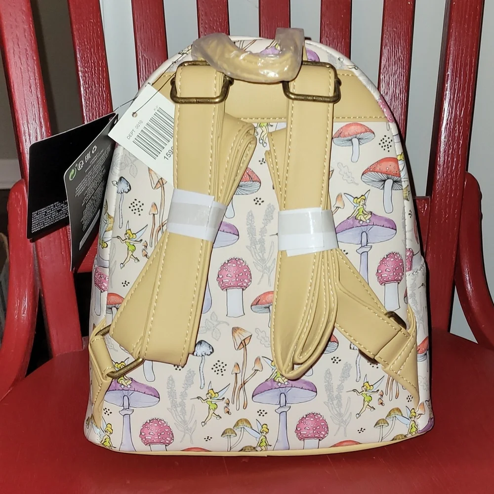 🎉HP🎉 Loungefly Disney Peter Pan+Tinker Bell Mushroom Mini Backpack - Picture 4 of 5